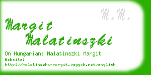 margit malatinszki business card